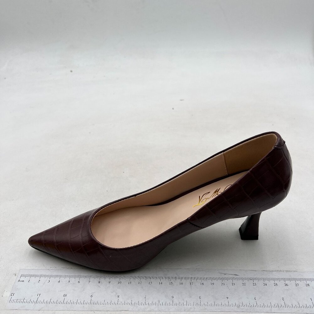 Fowt Simple Solid Croc-Embossed Pointed Toe Black… - image 2